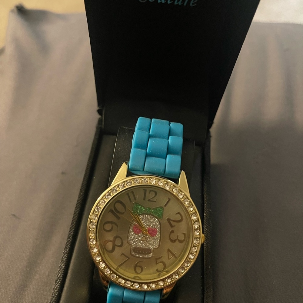 Figaro Couture Gold Watch with Blue Strap